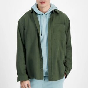 Macy's Mode of One Army Green Button Collared Shirt